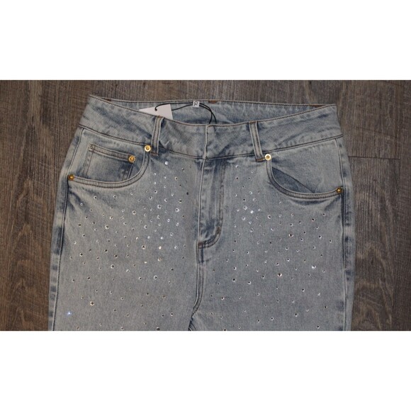 NEW GENERATION LOVE JANET CRYSTAL DENIM PANTS LIGHT BLUE $275 NWT SZ 29‎ - Picture 5 of 7